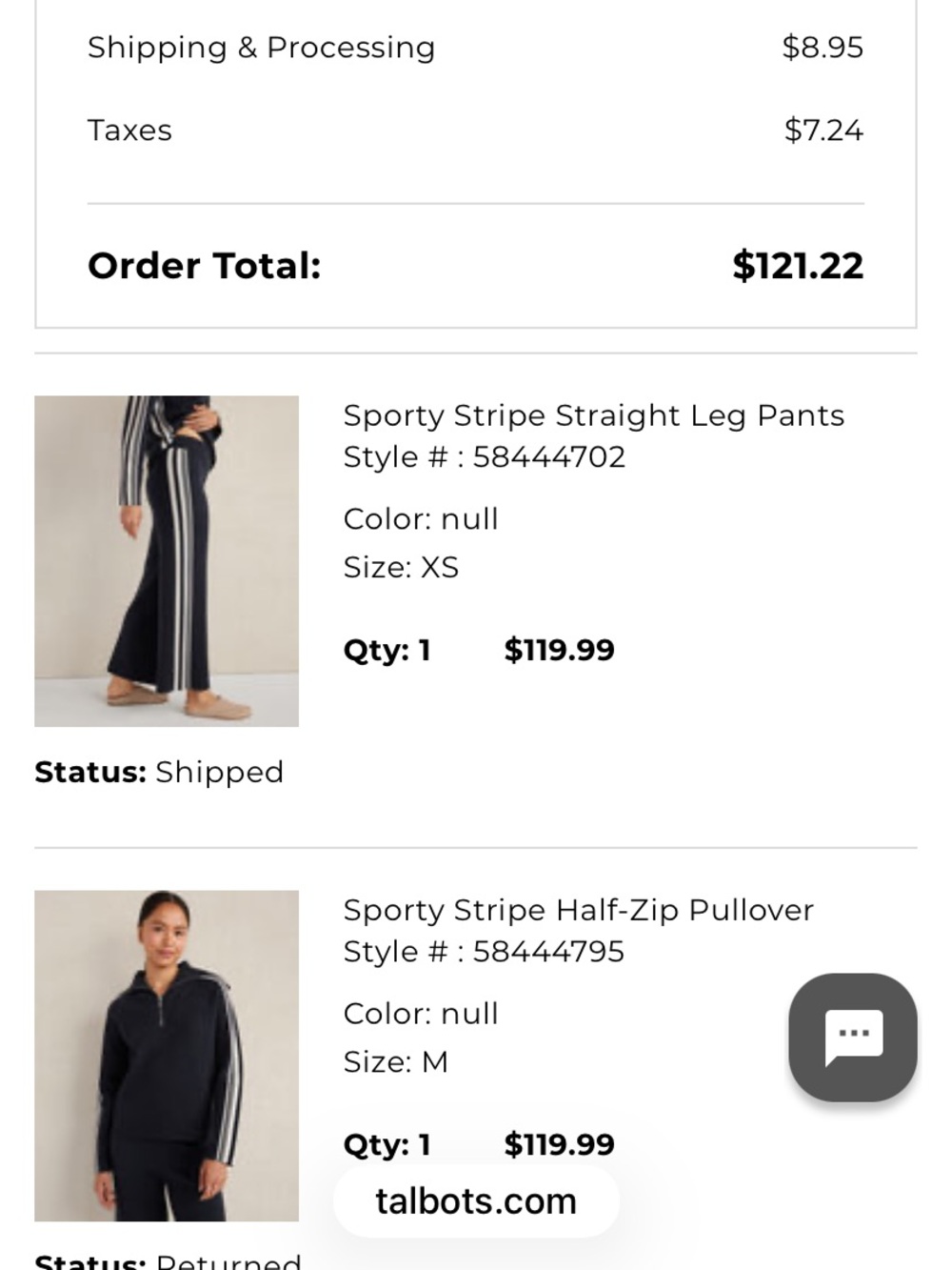Haven Sporty Stripe StLeg Pants - Navy with White Stripes xs bottom. Med top